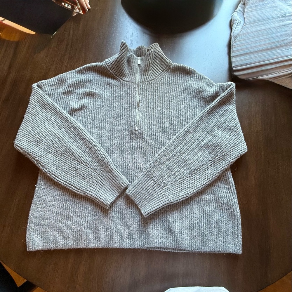 Old Navy Heather Gray Zip-Up Sweater